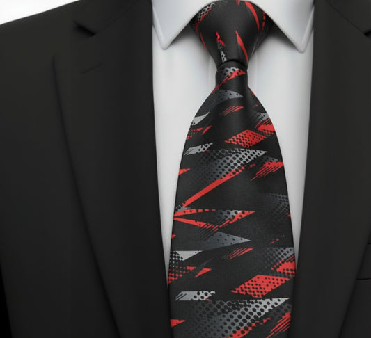 Mens Bespoke Necktie FL-16 Black/Orange