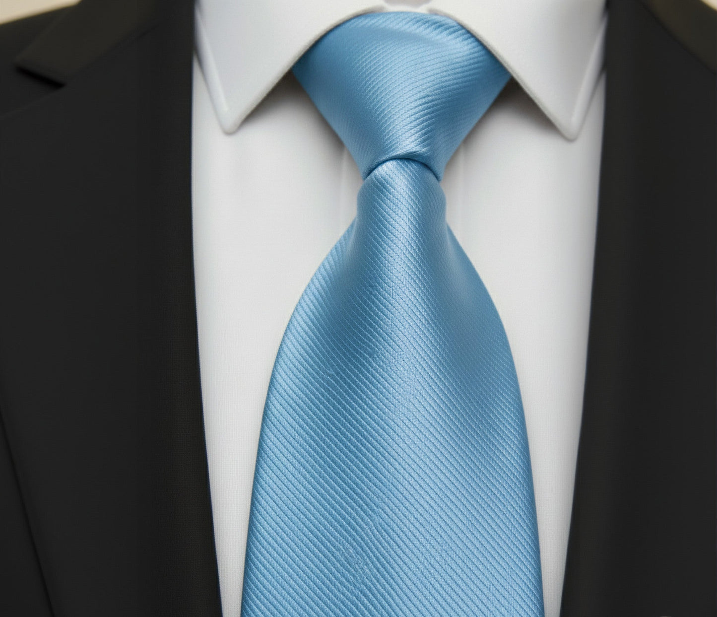 Mens Bespoke Necktie S-098 Pale Blue