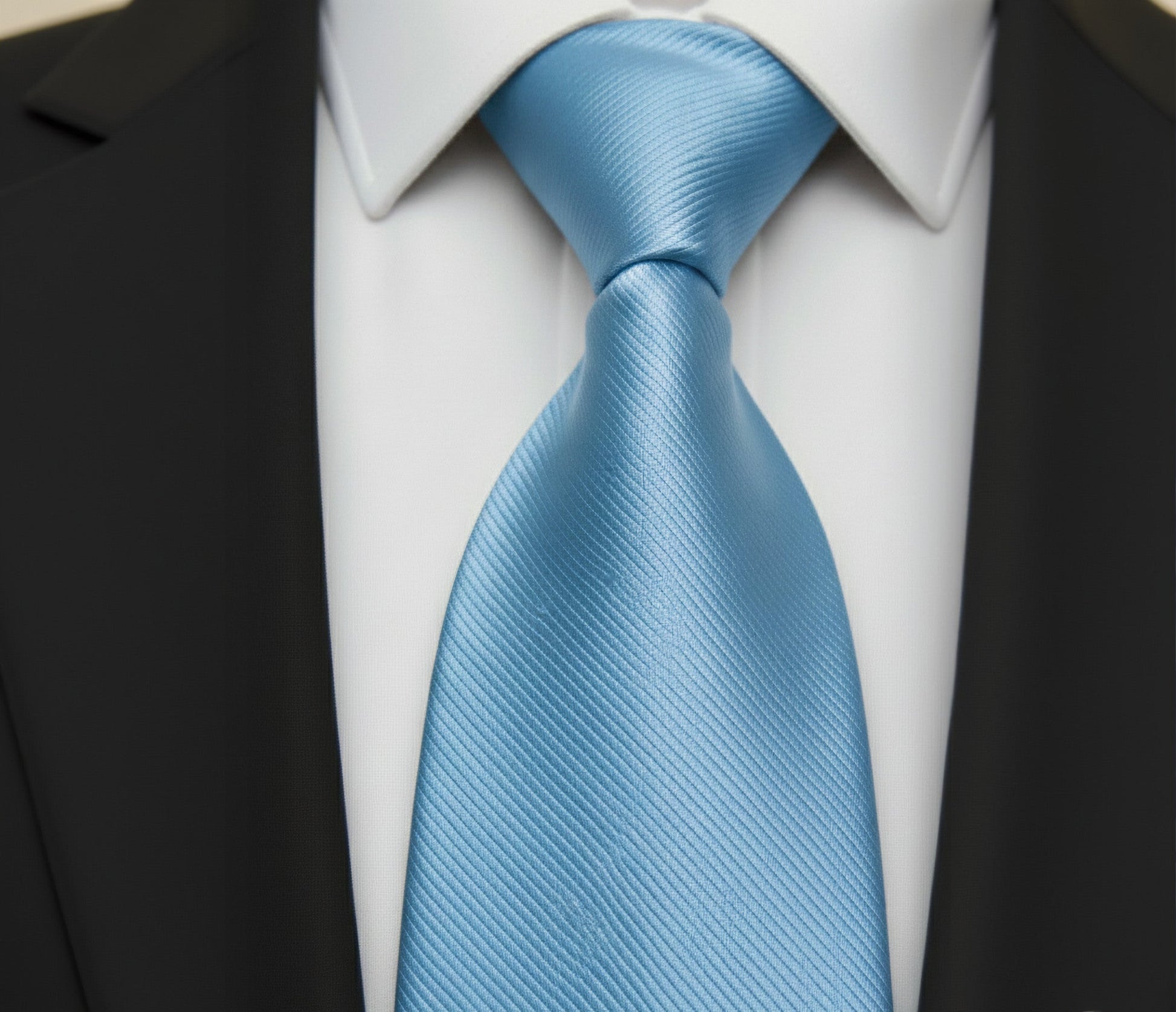 Mens Bespoke Necktie S-098 Pale Blue