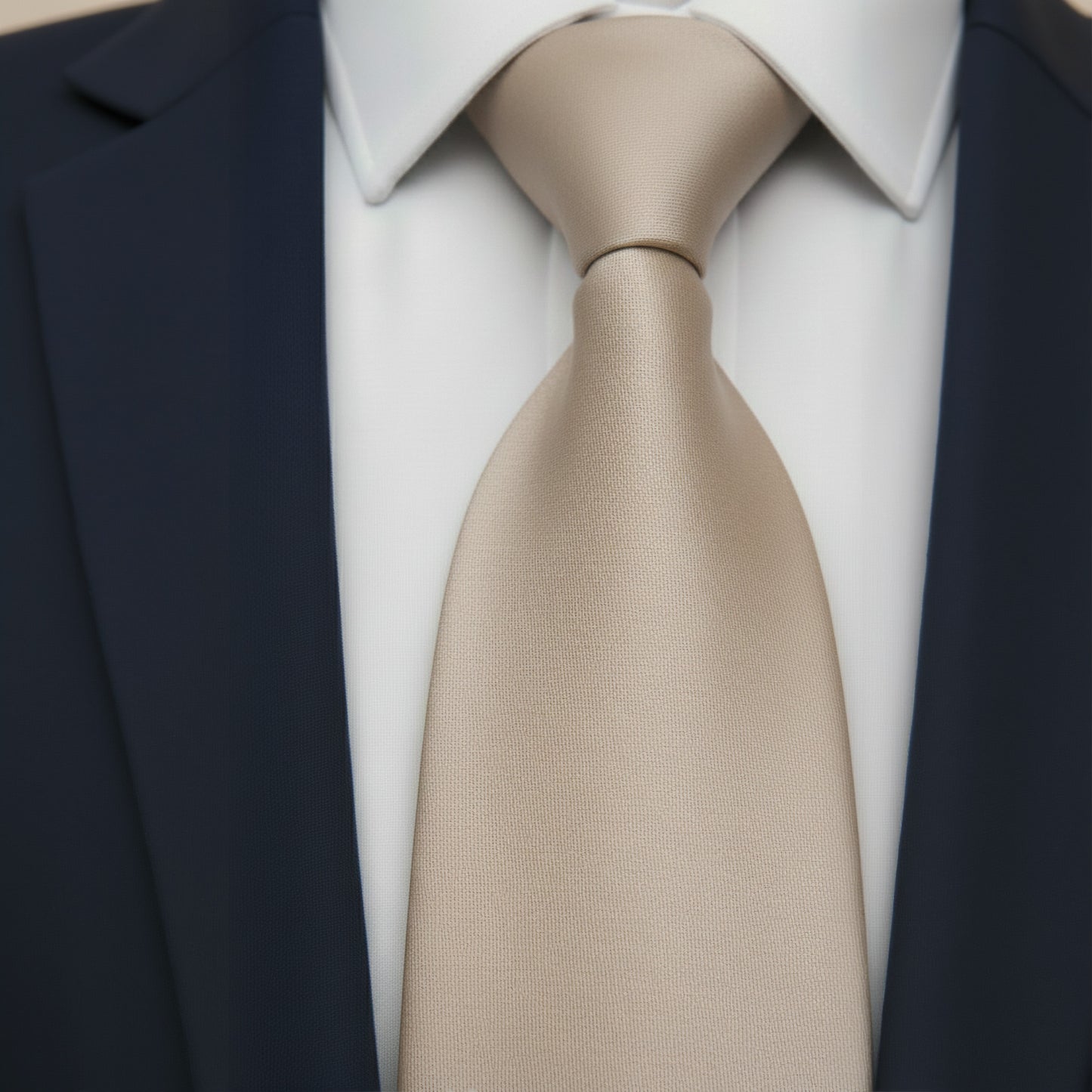 Mens Bespoke Necktie S-099 Beige