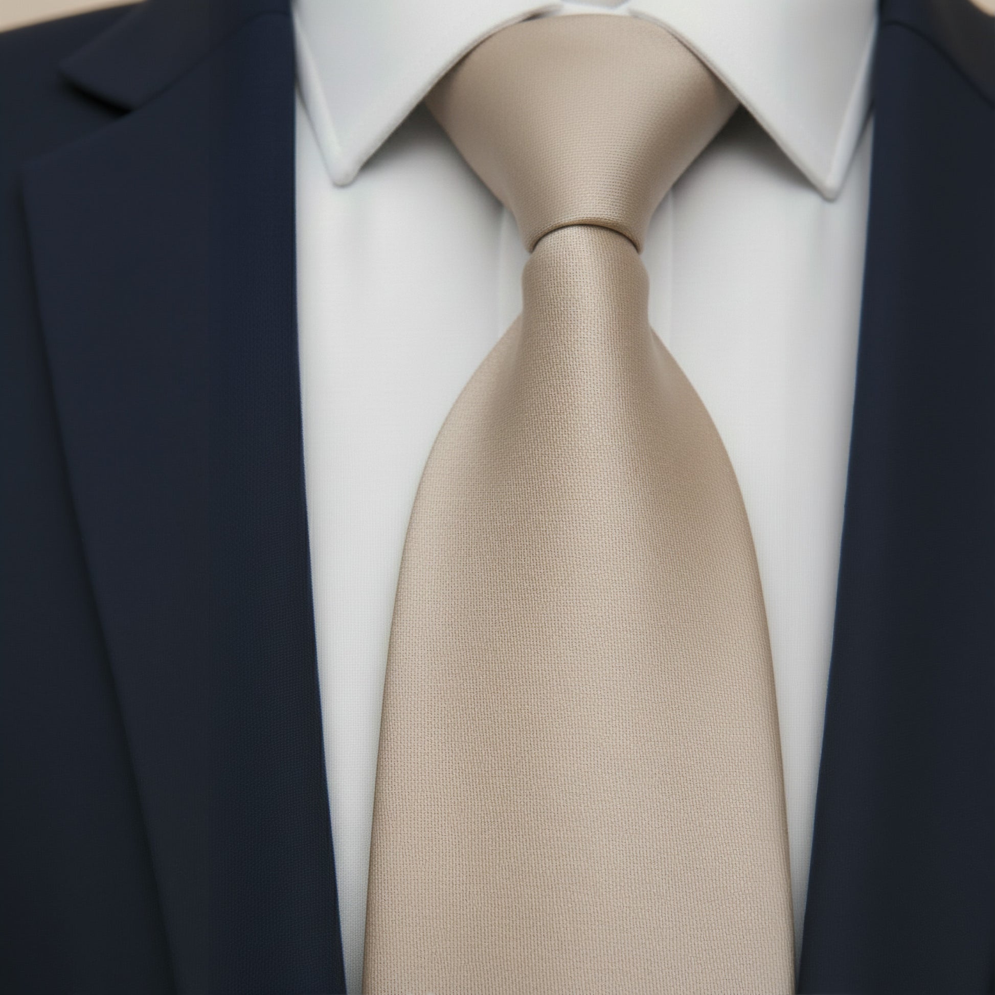 Mens Bespoke Necktie S-099 Beige