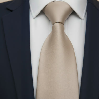 Mens Bespoke Necktie S-099 Beige