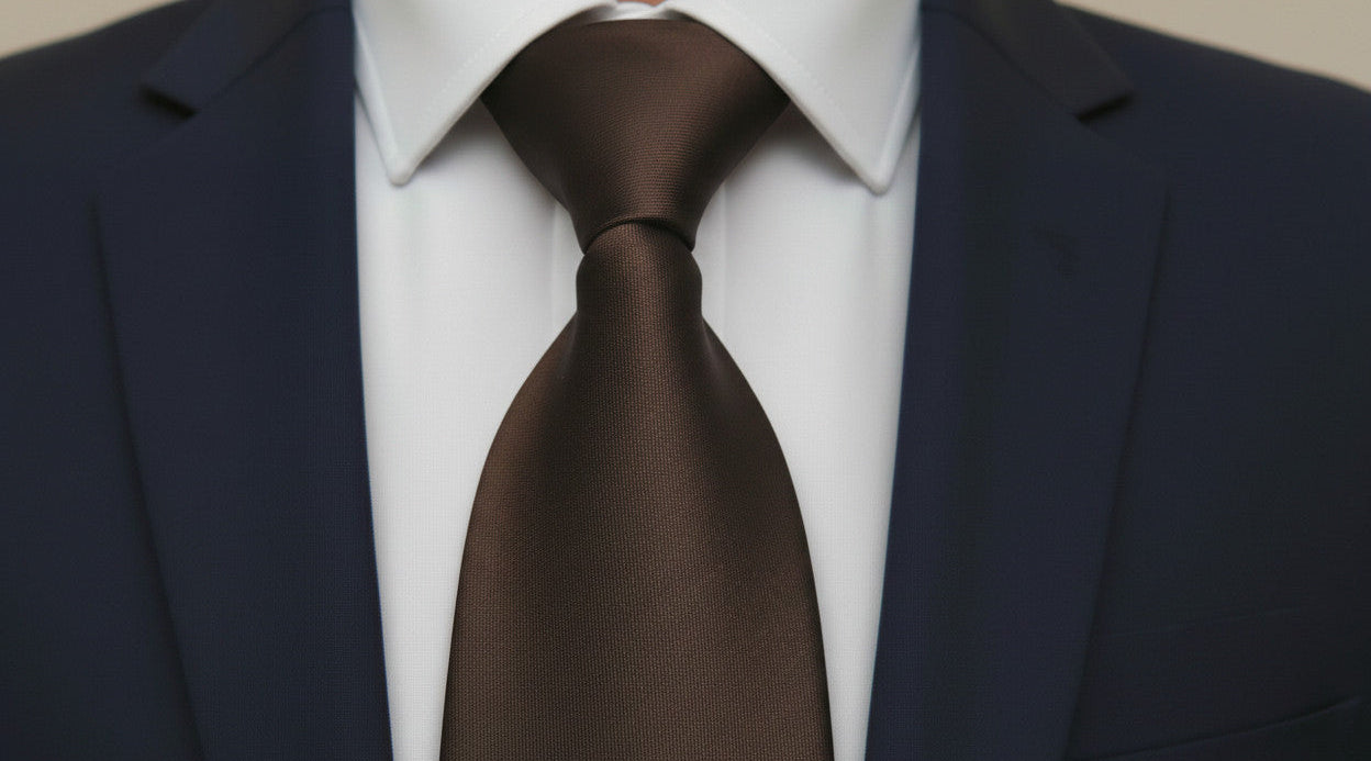 Mens Bespoke Necktie S-104 Brown