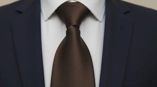 Mens Bespoke Necktie S-104 Brown