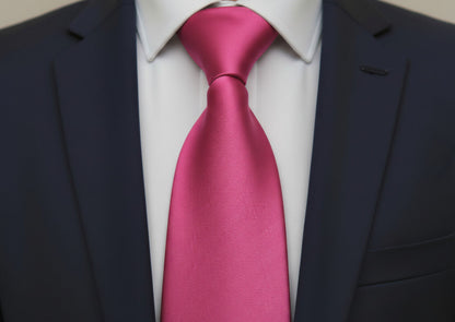 Mens Bespoke Necktie S-124 Hot Pink