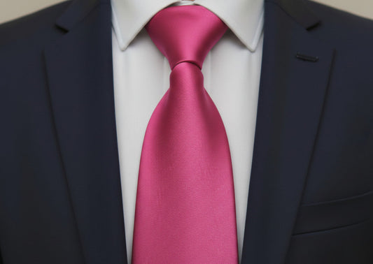 Mens Bespoke Necktie S-124 Hot Pink