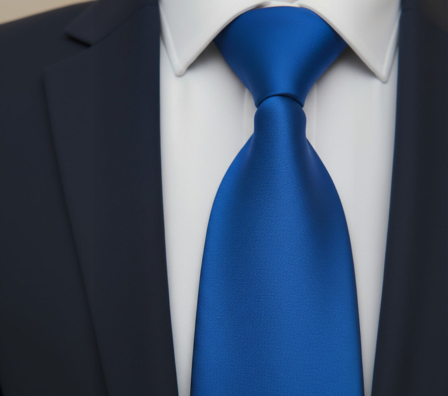 Mens Bespoke Necktie S-125 Royal Blue 