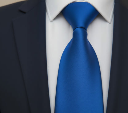 Mens Bespoke Necktie S-125 Royal Blue 