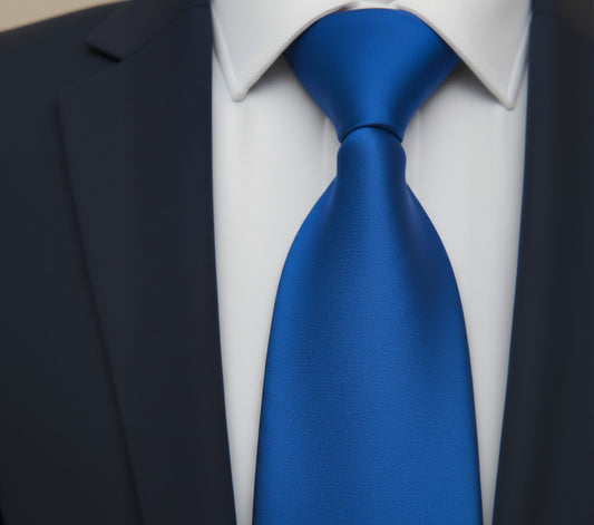 Mens Bespoke Necktie S-125 Royal Blue 