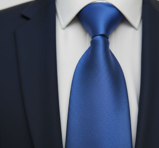 Mens Bespoke Necktie XW-02 Blue/ Lilac Plain 