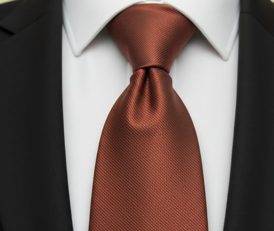 Mens Bespoke Necktie XW-06 Burnt Orange 