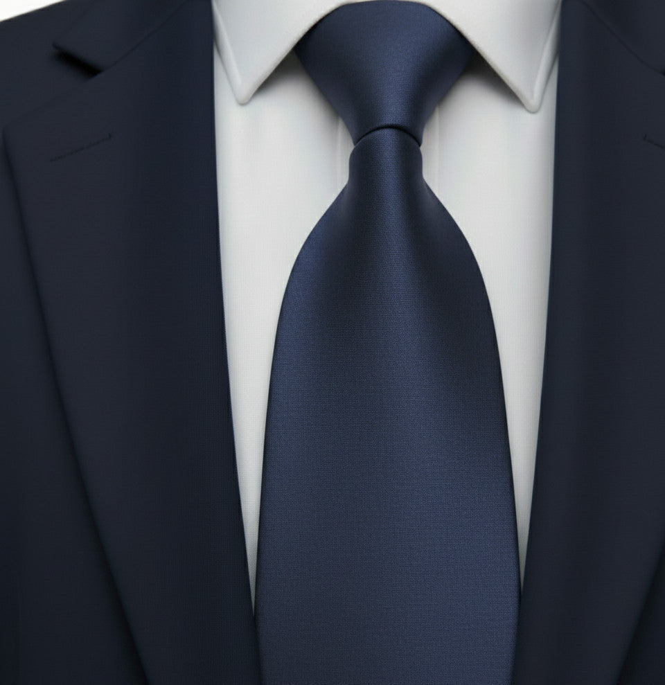 Mens Bespoke Necktie XW-07 Navy Blue