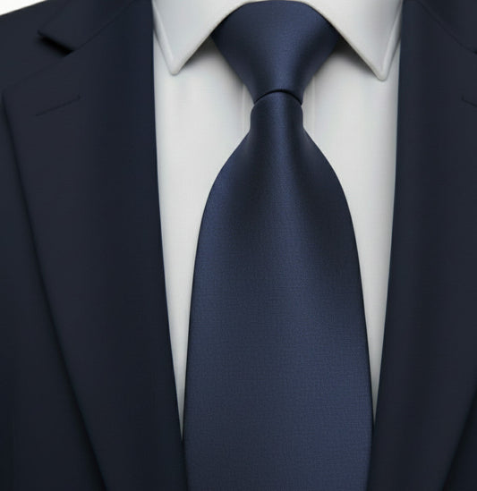 Mens Bespoke Necktie XW-07 Navy Blue