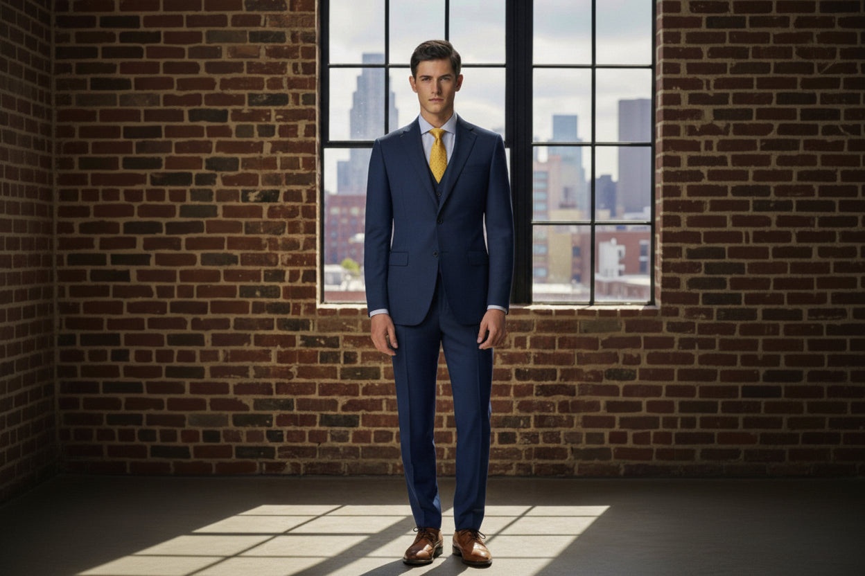 Mens Bespoke Necktie  P-177 Yellow Paisley