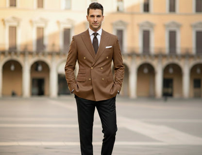 Mens Bespoke Necktie S-104 Brown