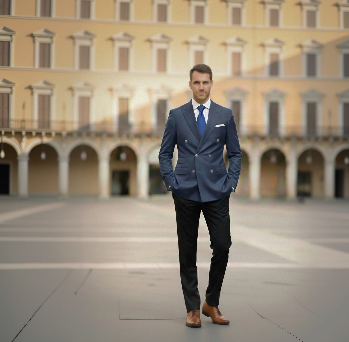 Mens Bespoke Necktie S-125 Royal Blue 