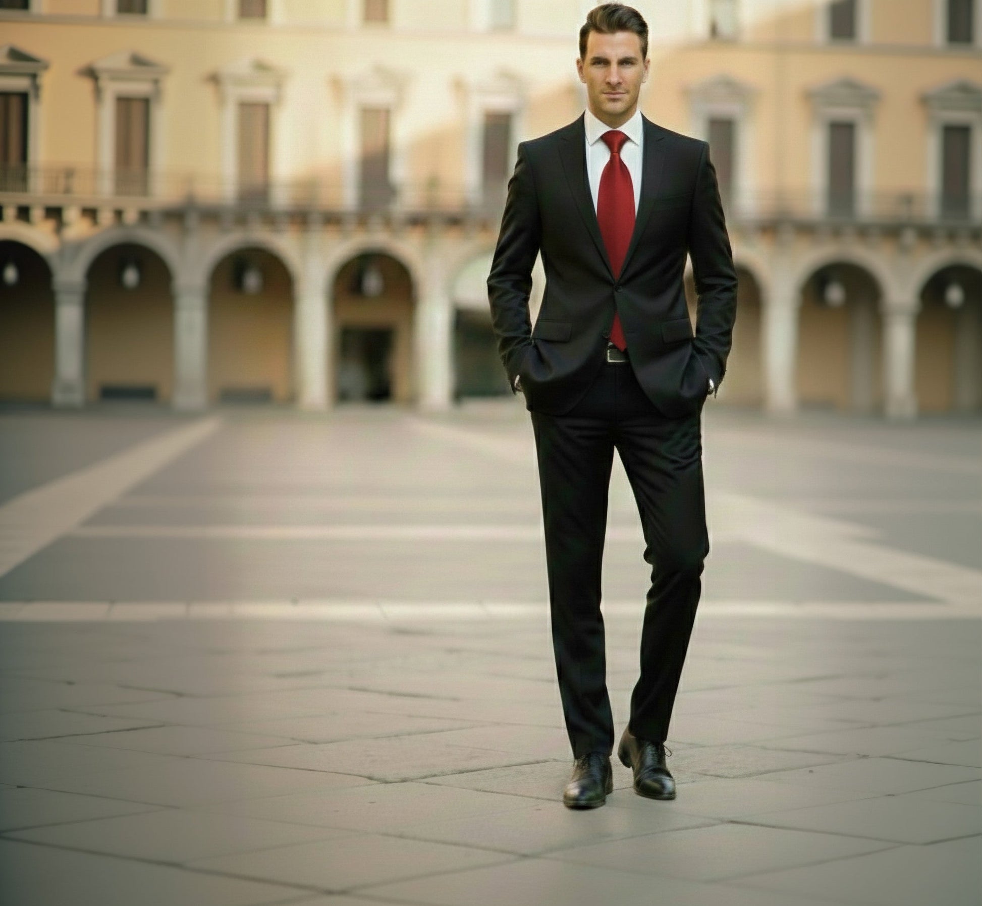 Mens Bespoke Necktie XW-05 Bright Red