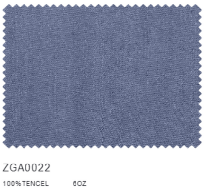 Navy blue fabric swatch with 'ZGA0022' label on a white background