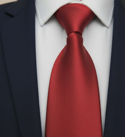 Mens Bespoke Necktie S-122 Dark Red
