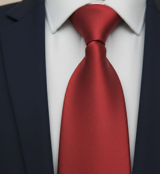 Mens Bespoke Necktie S-122 Dark Red