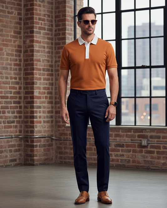 Orange and White Polo shirt 