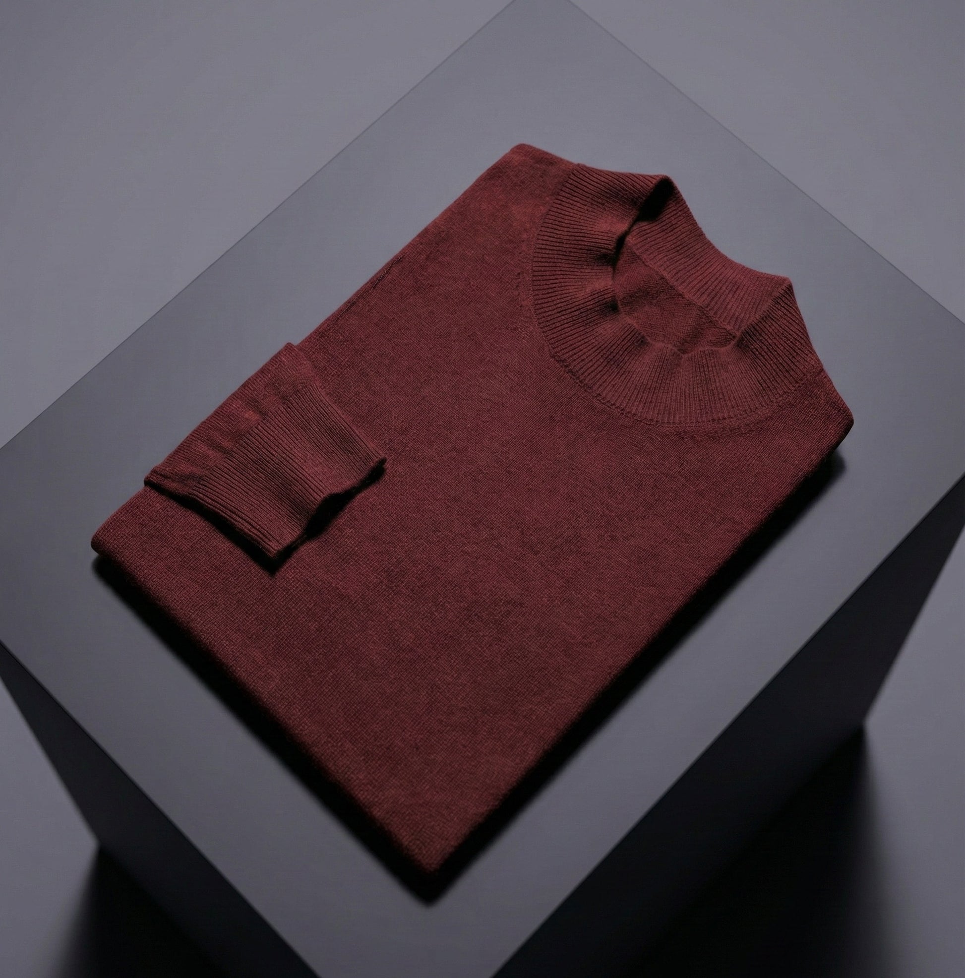 Red Turtle Neck 10% Cashmere 90% Wool/ Plain Jumper
