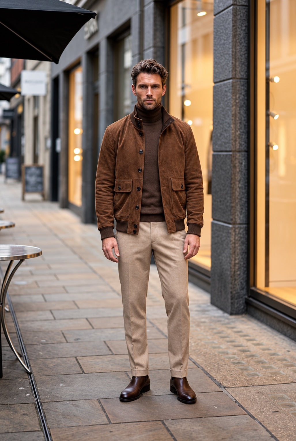 Rich Brown Suede Jacket &amp; Tailored Trouser