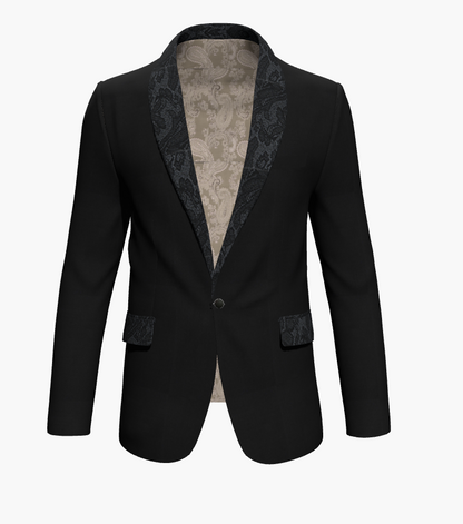 Tuxedo Plain Jet Black plus Contrast Jacquard Lapels (Evening Wear Ceremony Book) VBC 8876015730/ Plus Jacquard)