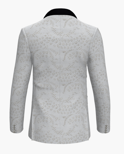 Tuxedo White Patterned Brocade Jacket (Evening Wear Ceremony Book