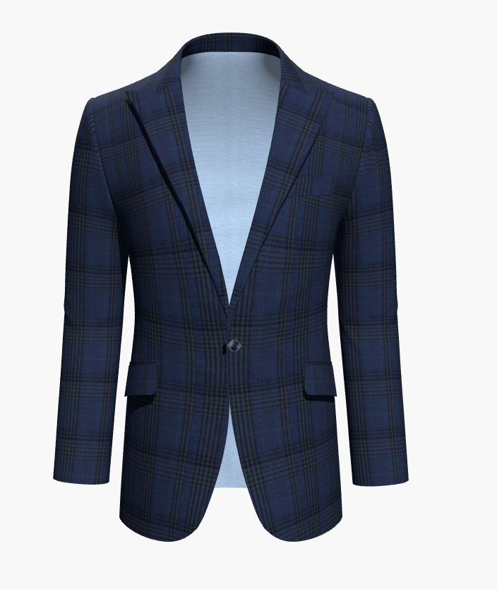 Navy Blue Check Super 110'S / Style No WL2335109