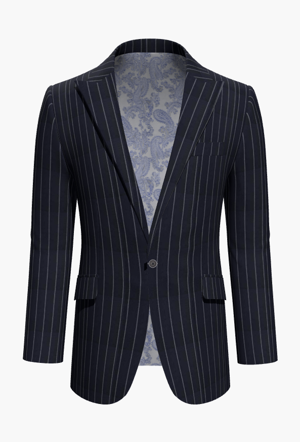 Dark Navy Pinstripe Super 110'S / Style No WL2335085