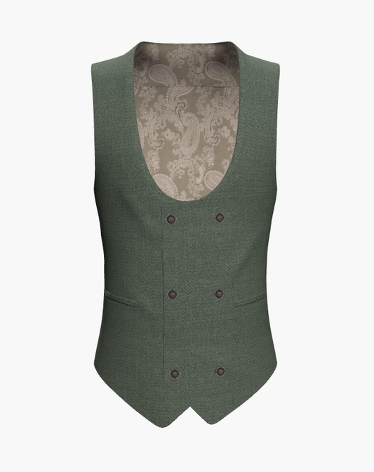 Waistcoat Olive Green Super 110'S/ Style No WL2335044