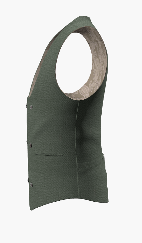 Waistcoat Olive Green Super 110'S/ Style No WL2335044