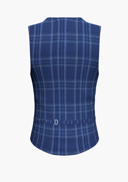 Waistcoat Blue Check  110'S / Style No WL2335111