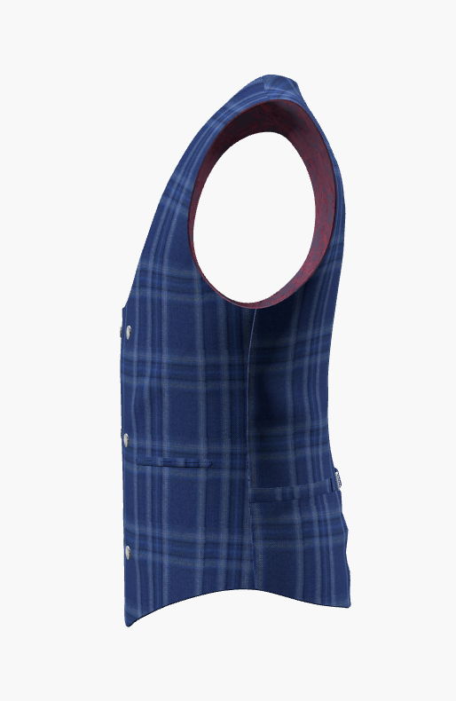 Waistcoat Blue Check  110'S / Style No WL2335111