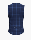 Waistcoat Blue Check Super  110'S / Style No WL2335116