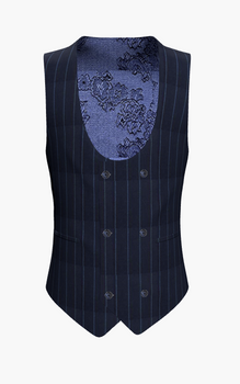 Waistcoat Blue Pinstripe Super 120'S / Style No WL2335080