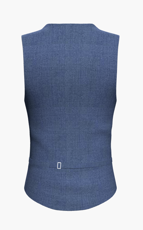 Waistcoat English Wool Dusty Blue Super  110'S / Style No WL2335019