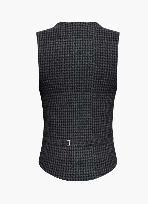 Waistcoat Grey Puppy Tooth Super 110'S  / Style No WL2335131