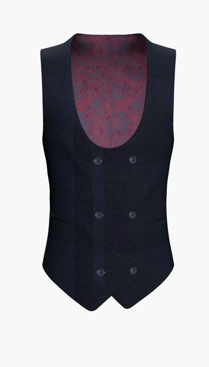 Waistcoat English Wool Dark Navy Super 110'S  / Style No WL2335007