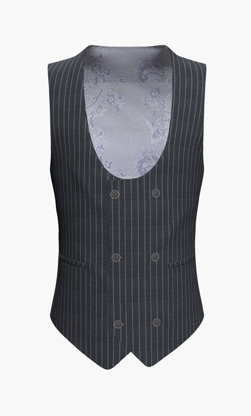 Waistcoat Grey Pinstripe Super 120'S / Style No WL2335079