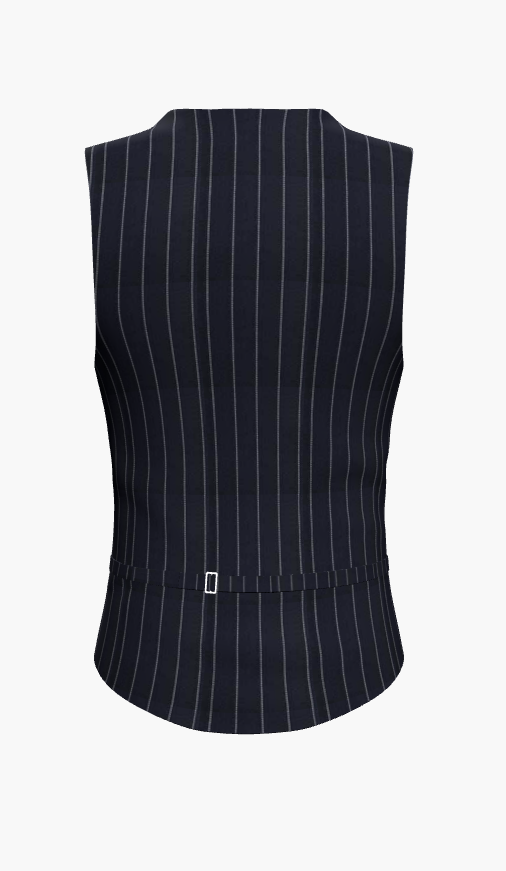 Waistcoat Dark Navy Pinstripe Super 120'S / Style No WL2335085