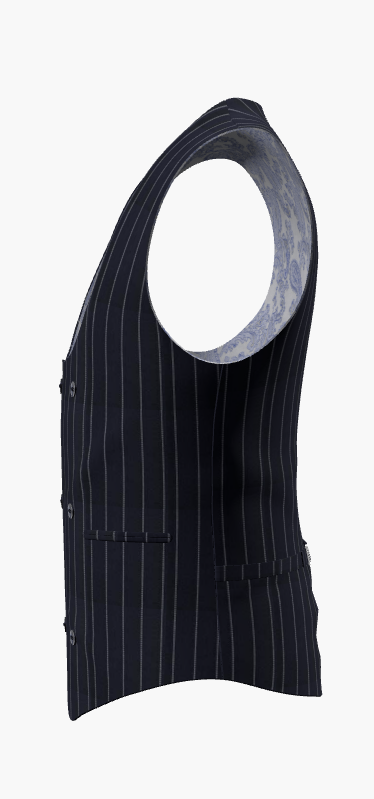 Waistcoat Dark Navy Pinstripe Super 120'S / Style No WL2335085