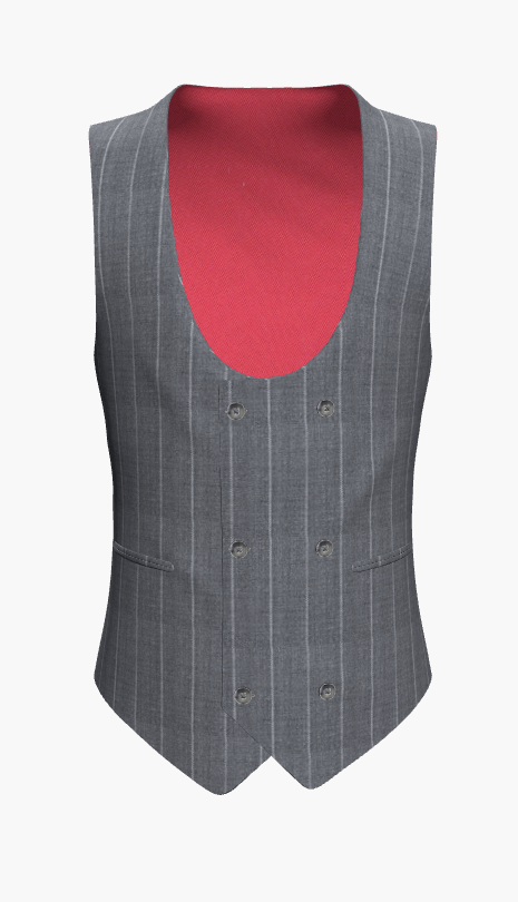 Waistcoat Grey Pinstripe Super 120'S / Style No WL2335087