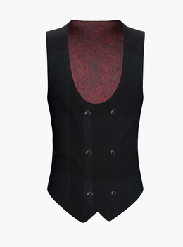 Waistcoat English Wool Black Super 110'S/ Style No WL2335014