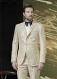 Tuxedo Gold & Ivory Jacquard Two Piece Suit  Style Number J39119/200