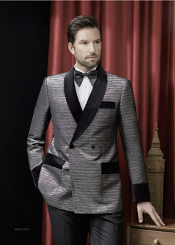 Tuxedo Silver and Black Brocade Two Piece Suit/ Style Number J39213/220