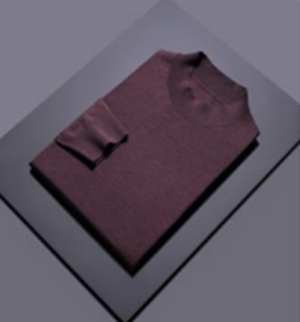 Maroon Turtle Neck 10% Cashmere 90% Wool/ Plain Knit