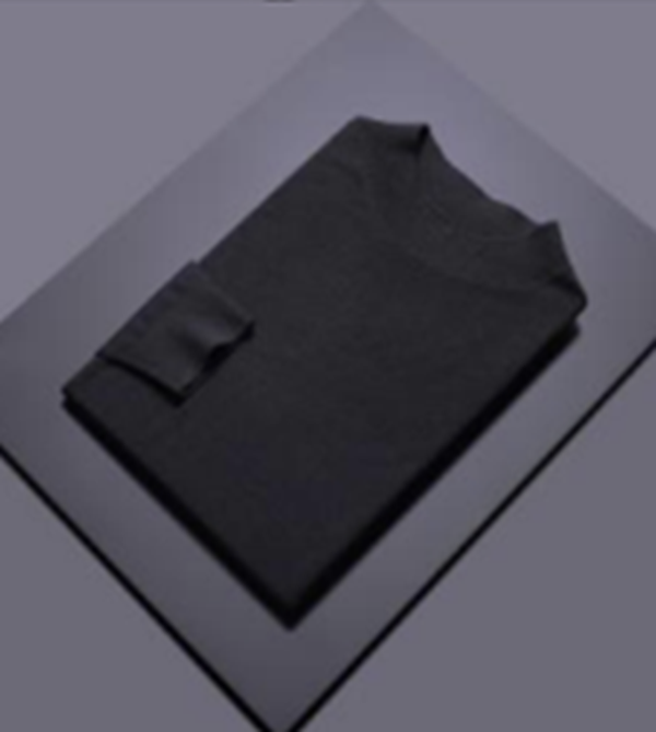 Black Turtle Neck 10% Cashmere 90% Wool/ Plain Knit