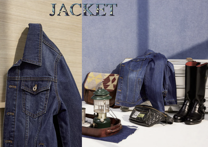 Bespoke Denim Jacket Medium Blue Style No ZGA0006